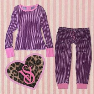 Vintage RARE Victoria's Secret Thermal Pajama Set Size XL